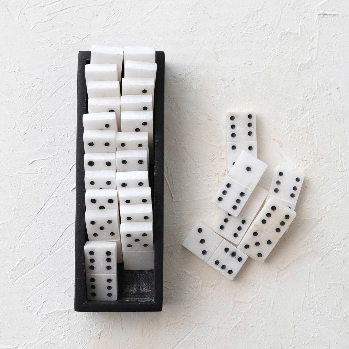 Handmade Alabaster Dominoes in Soapstone Box