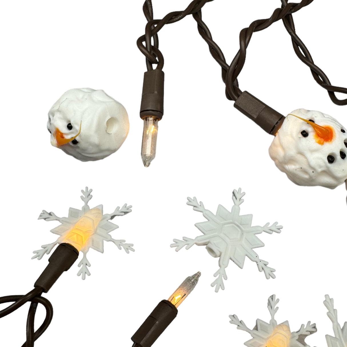 Snowman and Snowflake Pop-On String of Lights