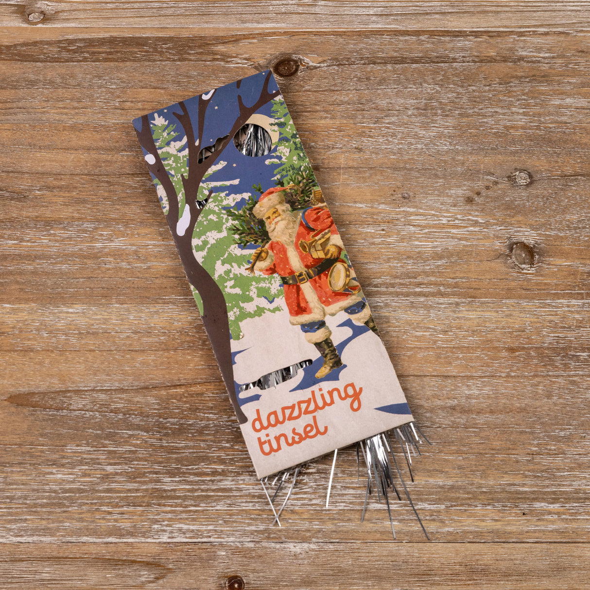 Silver Christmas Tinsel in Retro Box