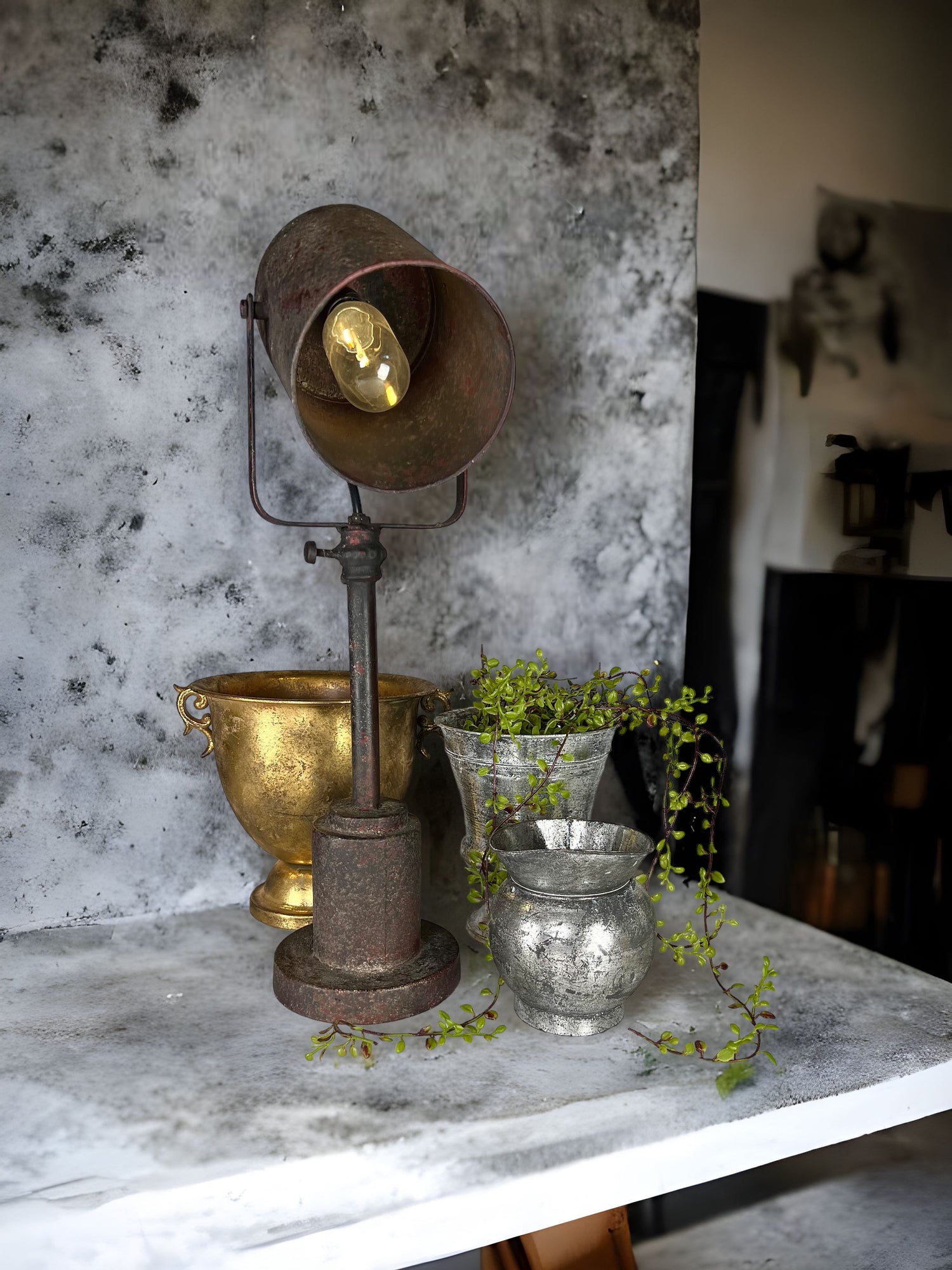 Distressed Metal Urns