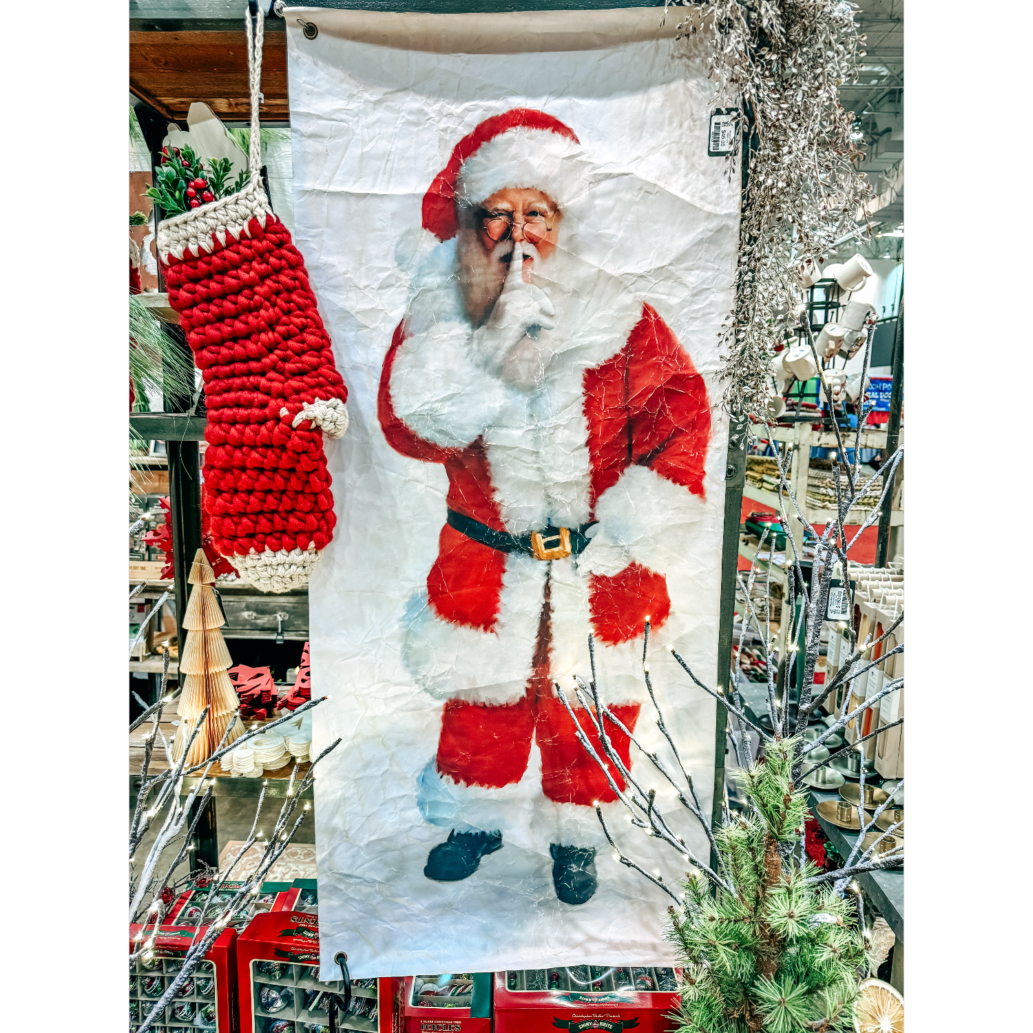 Shhhh! Santa Crinkled Paper Art
