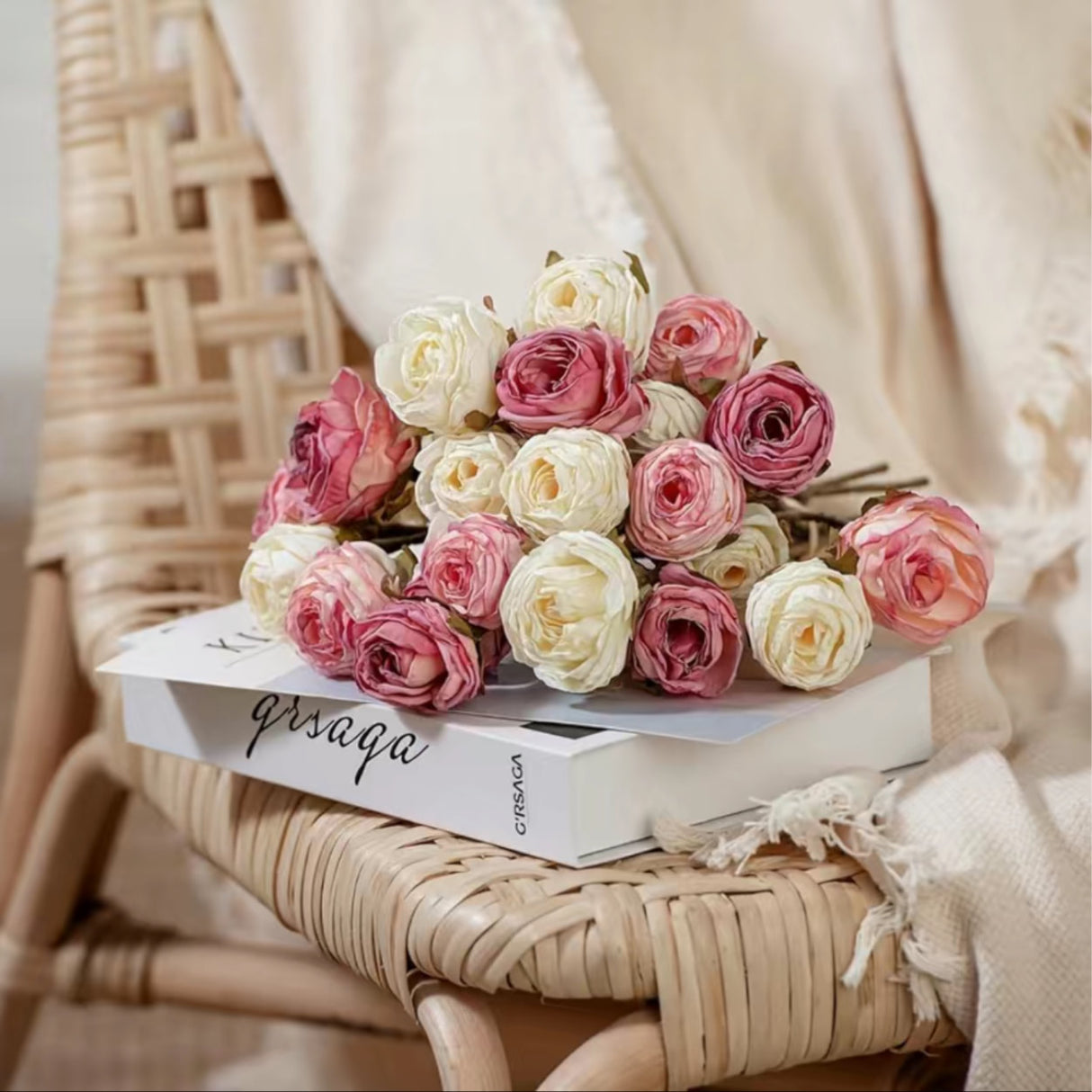 Vintage-Inspired Faux Dried Rose Bouquets