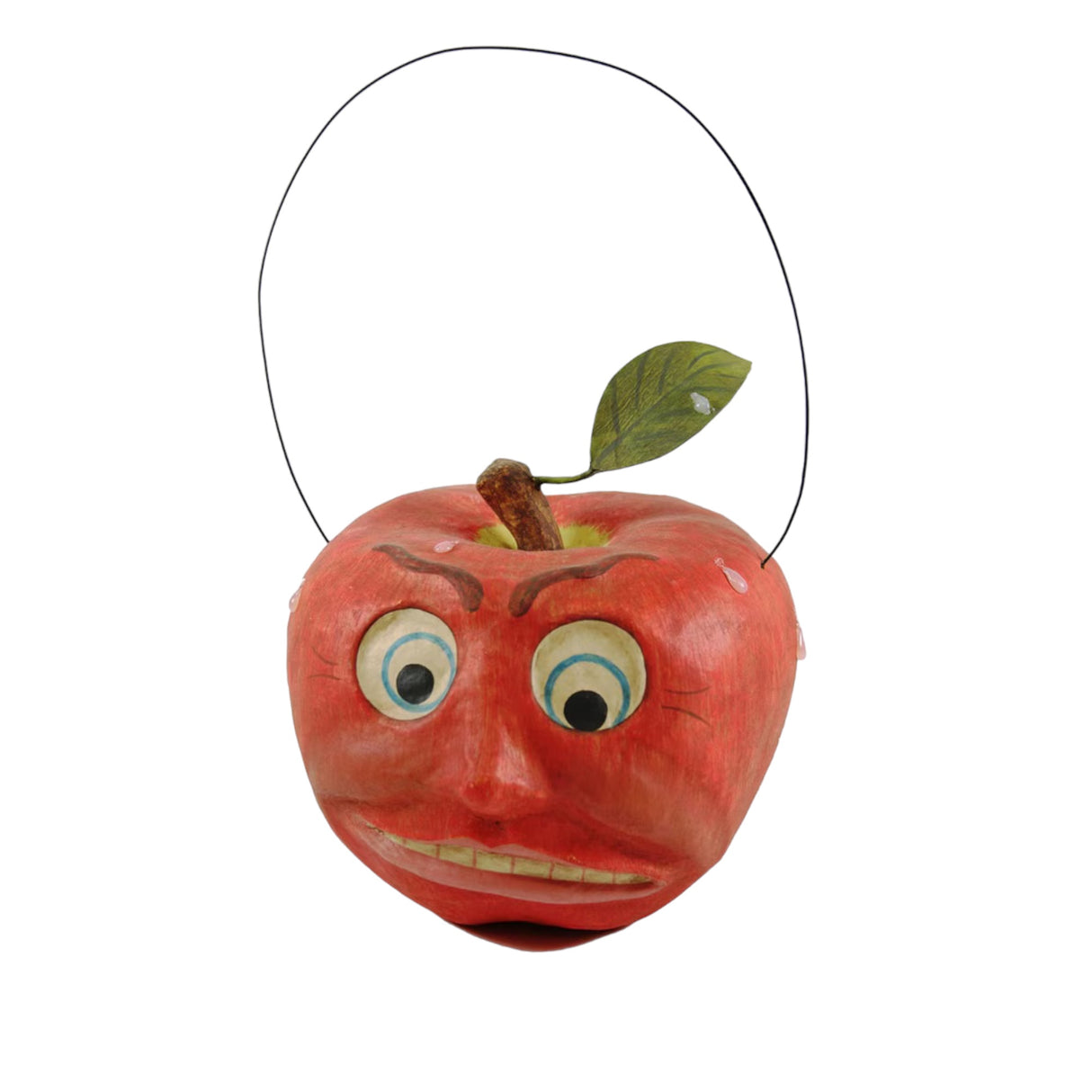 Paper Mache Red Apple Candy Bucket