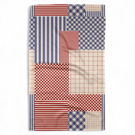 americana red white and blue tea towel