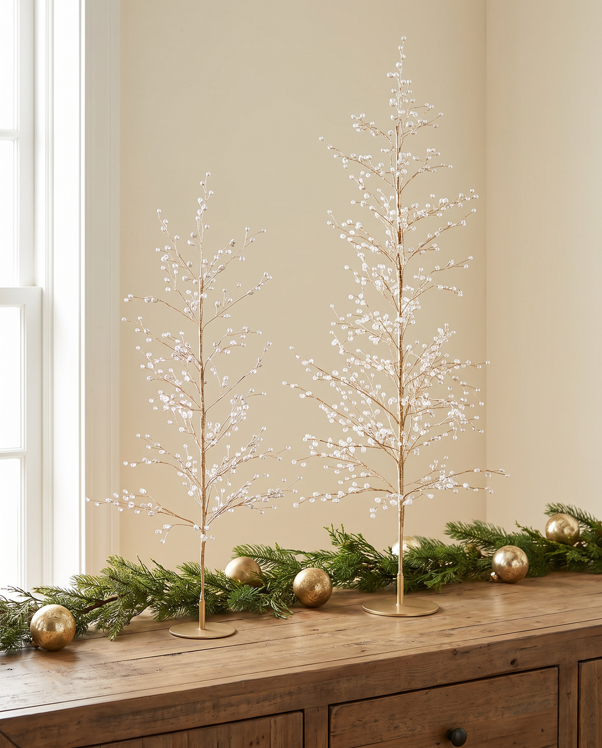 Gold Jeweled Metal Wire Tree