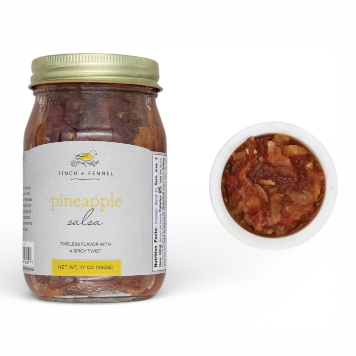 sweet and spicy pineapple salsa jar for tacos grilled chicken and chips