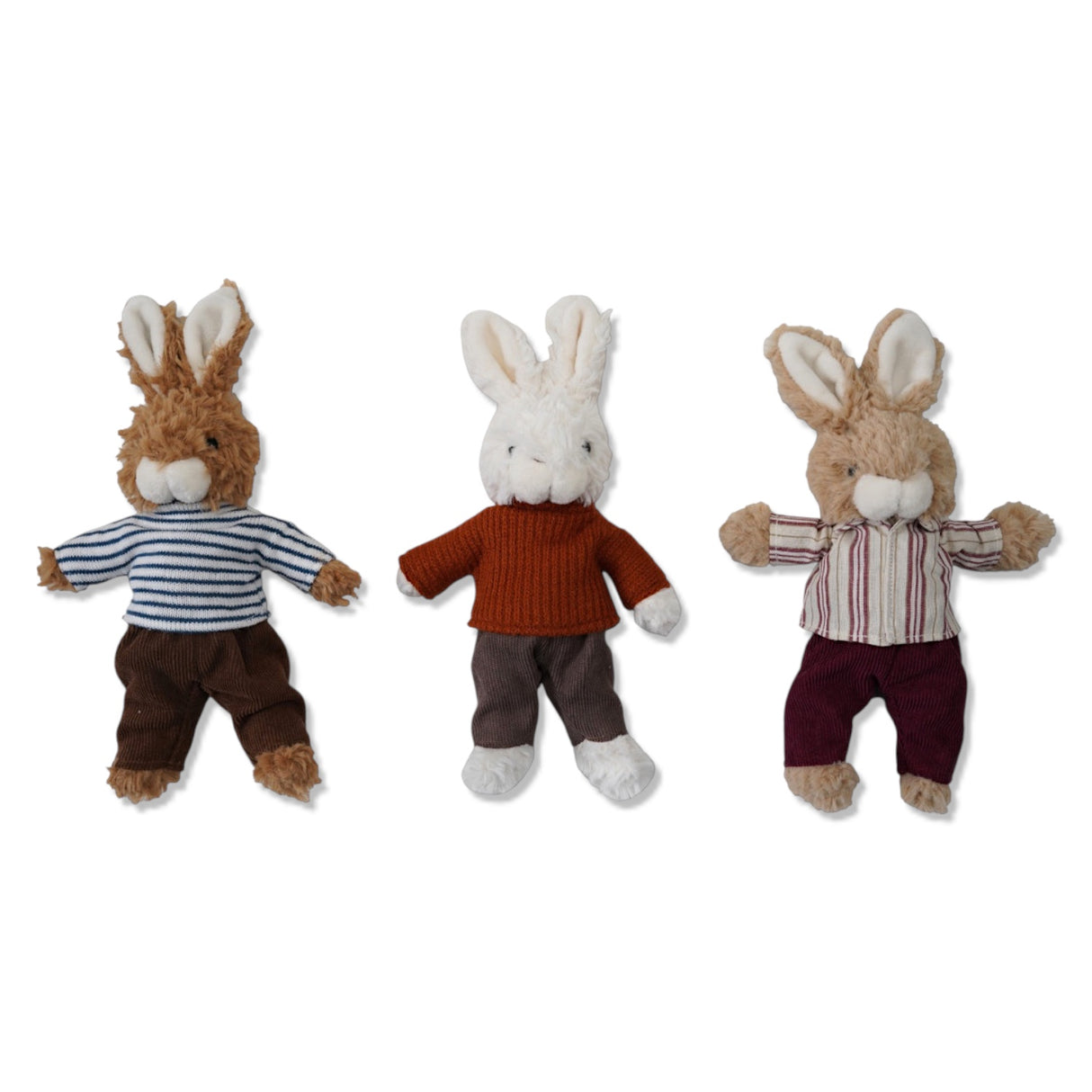 plush bunny toy dressed in clothes soft stuffed rabbit decorative bunny doll three styles