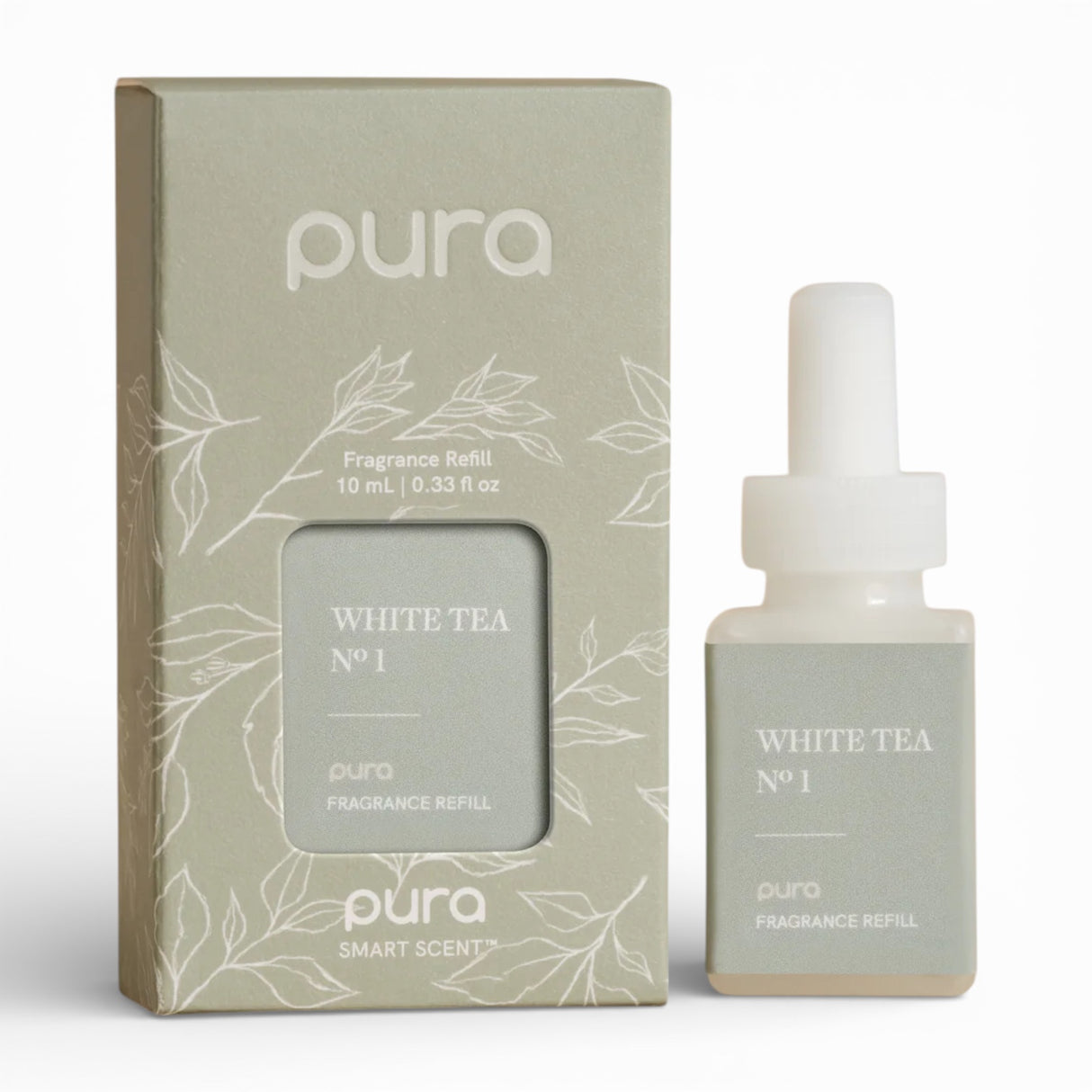 Pura White Tea No. 1 fragrance refill with fresh white tea, bergamot, jasmine and soft musk notes