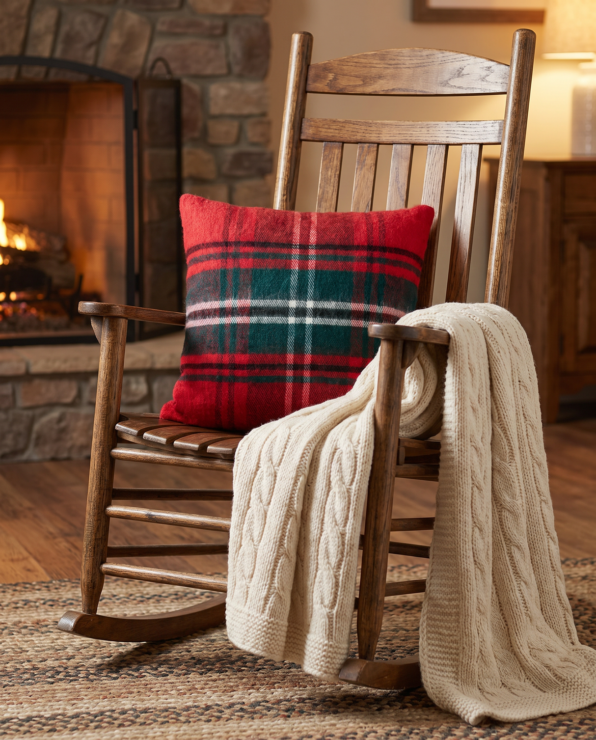 Red Tartan Plaid Throw Pillow