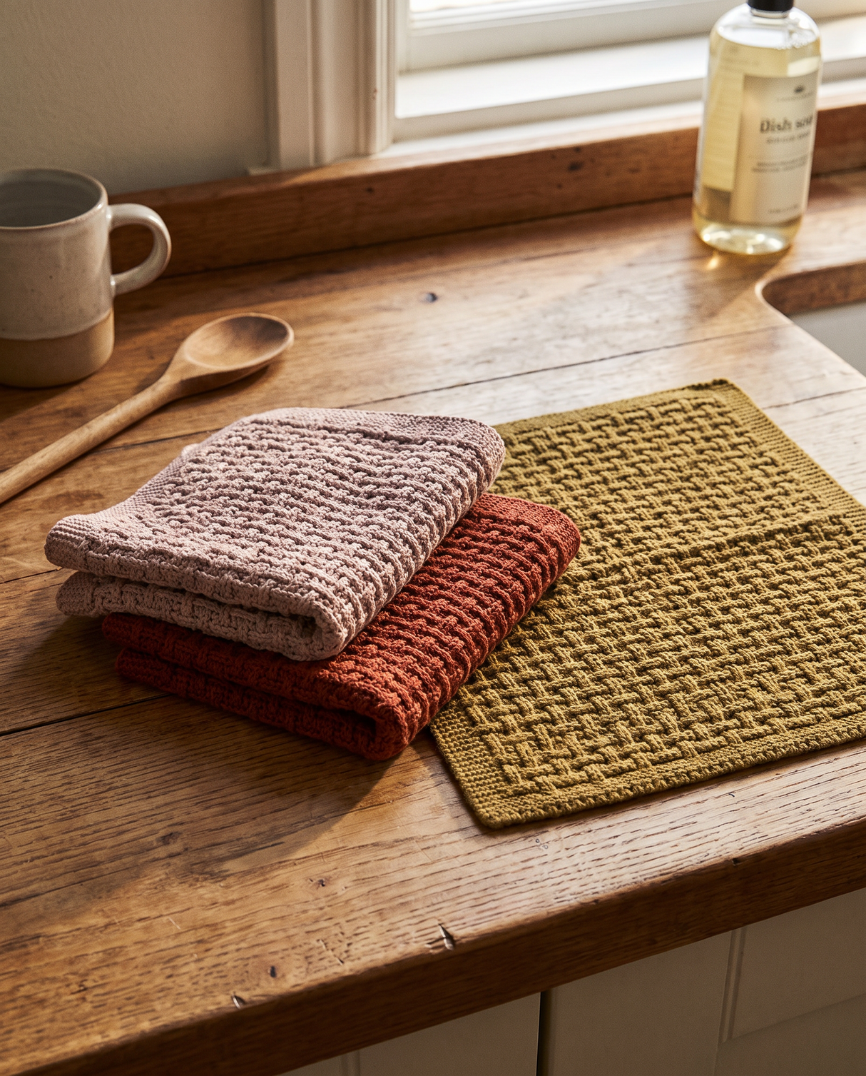 Cotton Knit Dish Cloths (Set of 3)