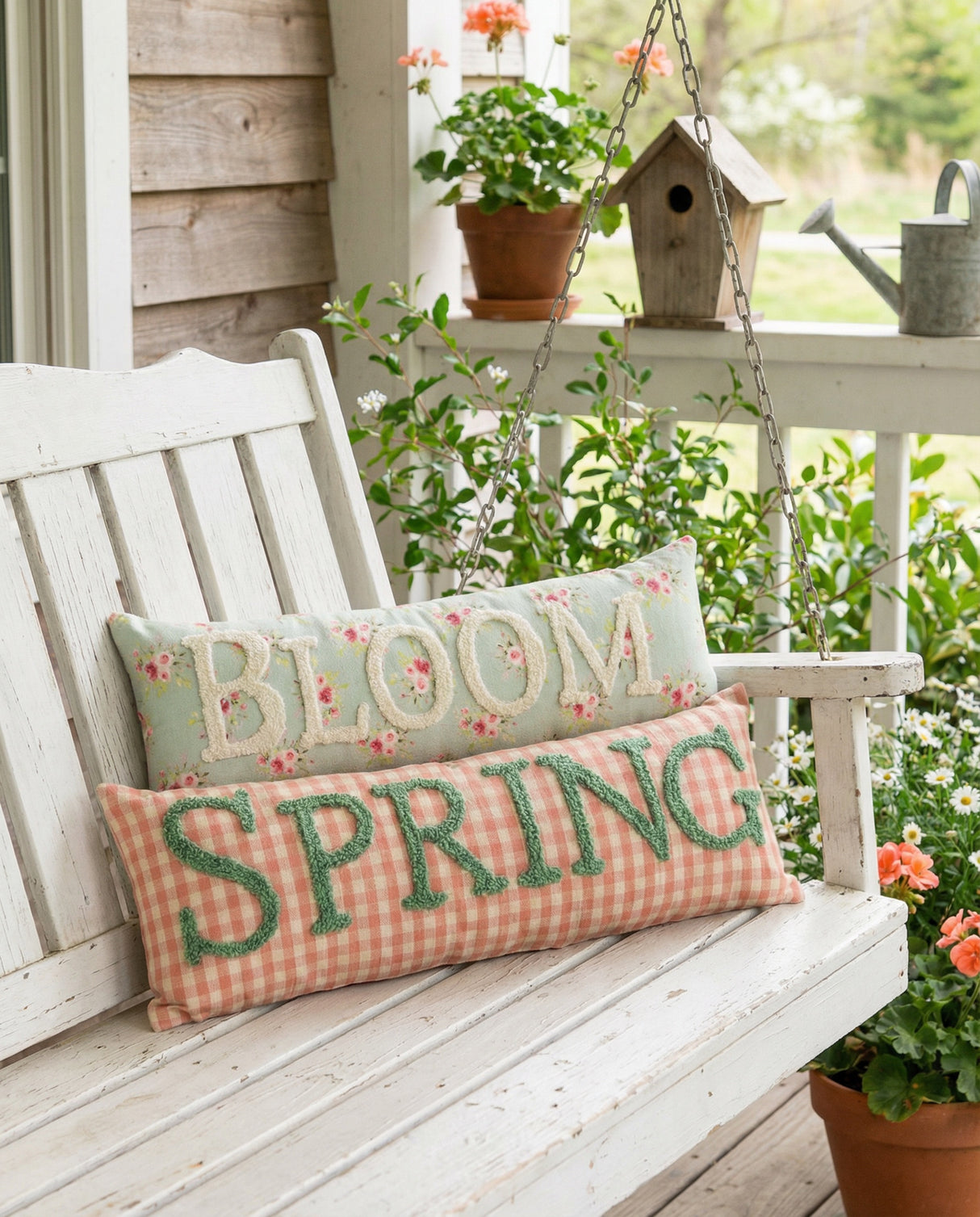 Bloom & Spring Embroidered Lumbar Pillow