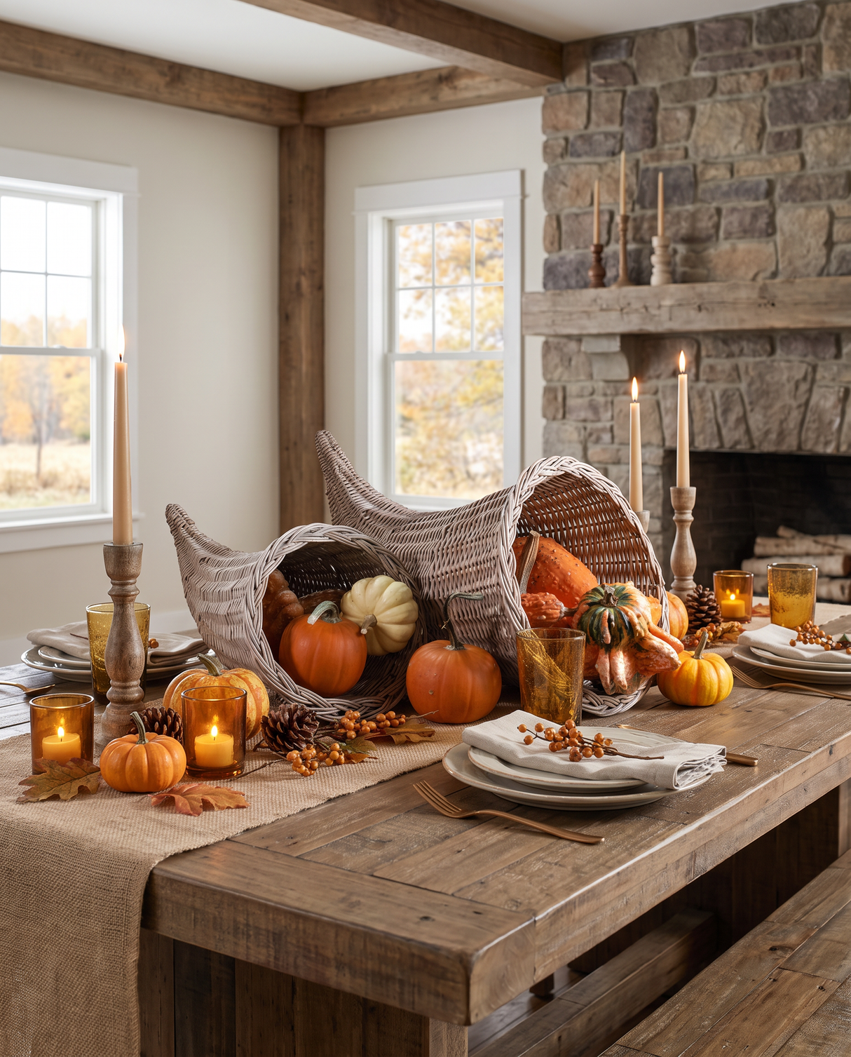 Woven Willow Cornucopia Basket
