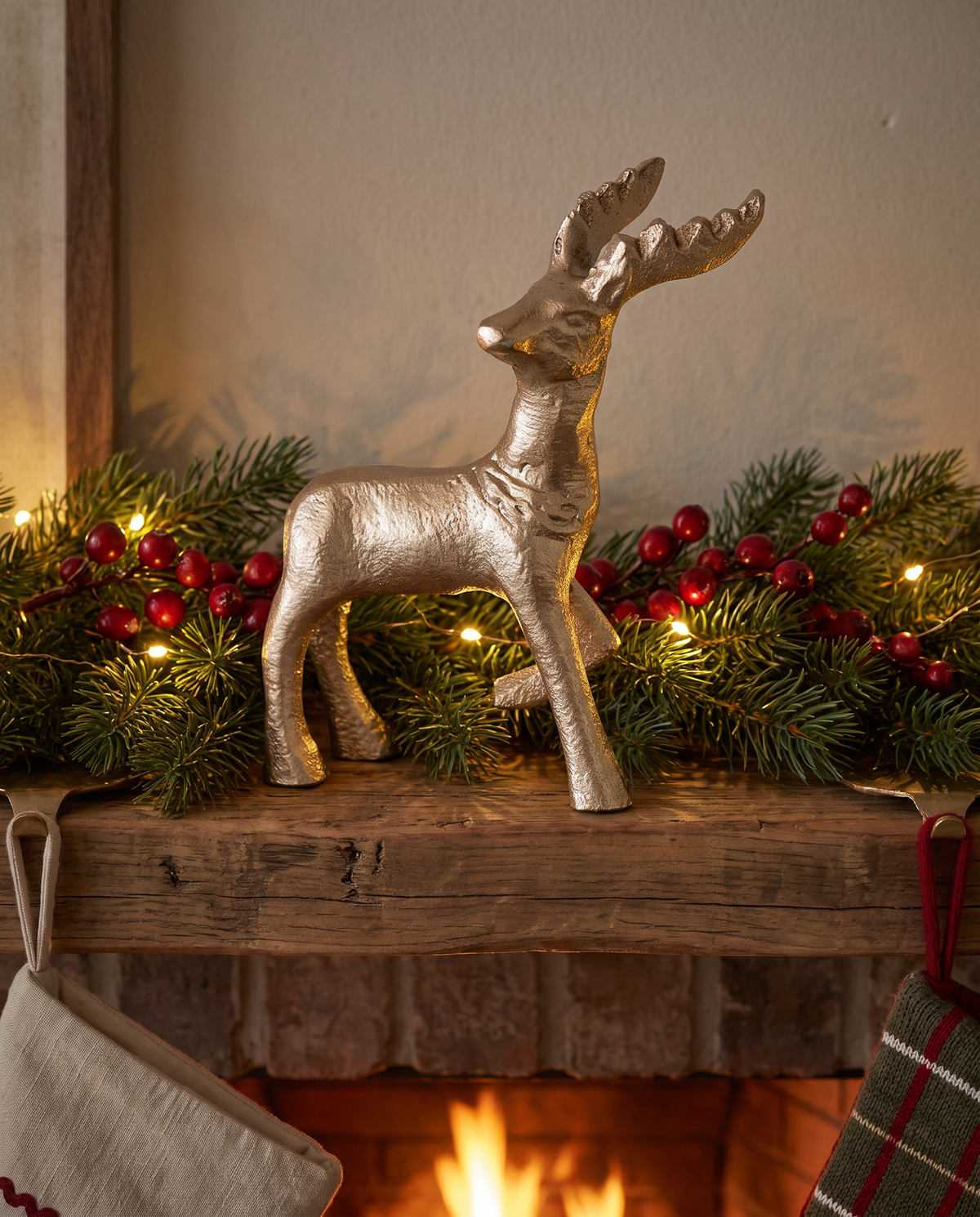 Mini Champagne Cast Aluminum Deer
