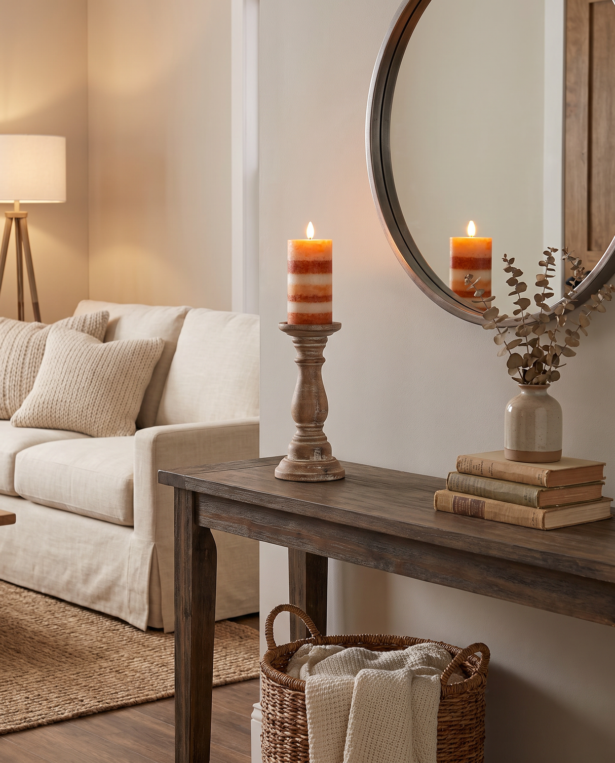 7-Layer Fall Mottled Moving Flame LED Wax Candle
