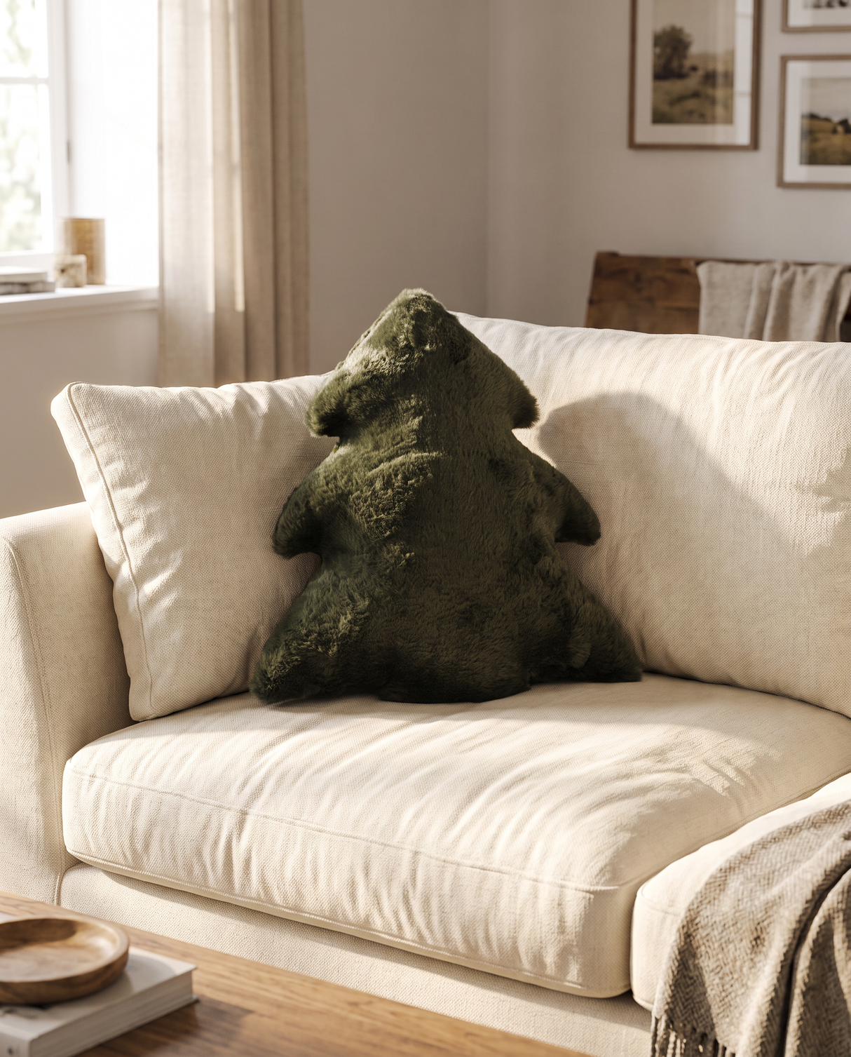 Green Christmas Tree Accent Pillow