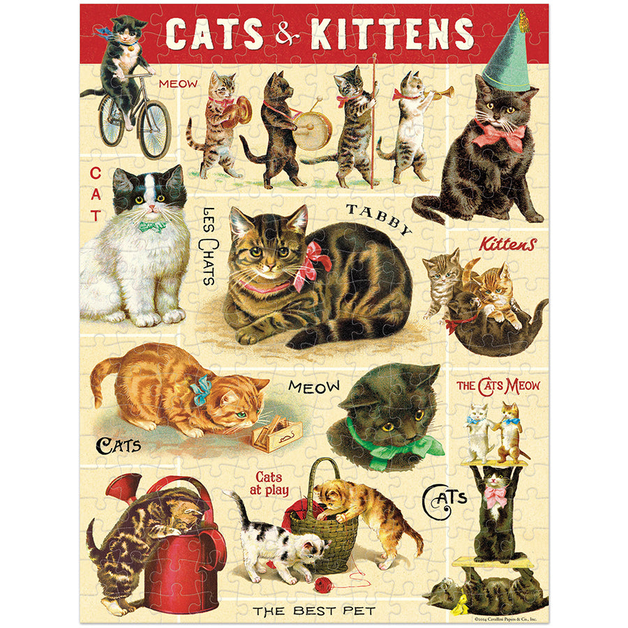 Vintage Cats & Kittens Mini Jigsaw Puzzle | 240 Pieces