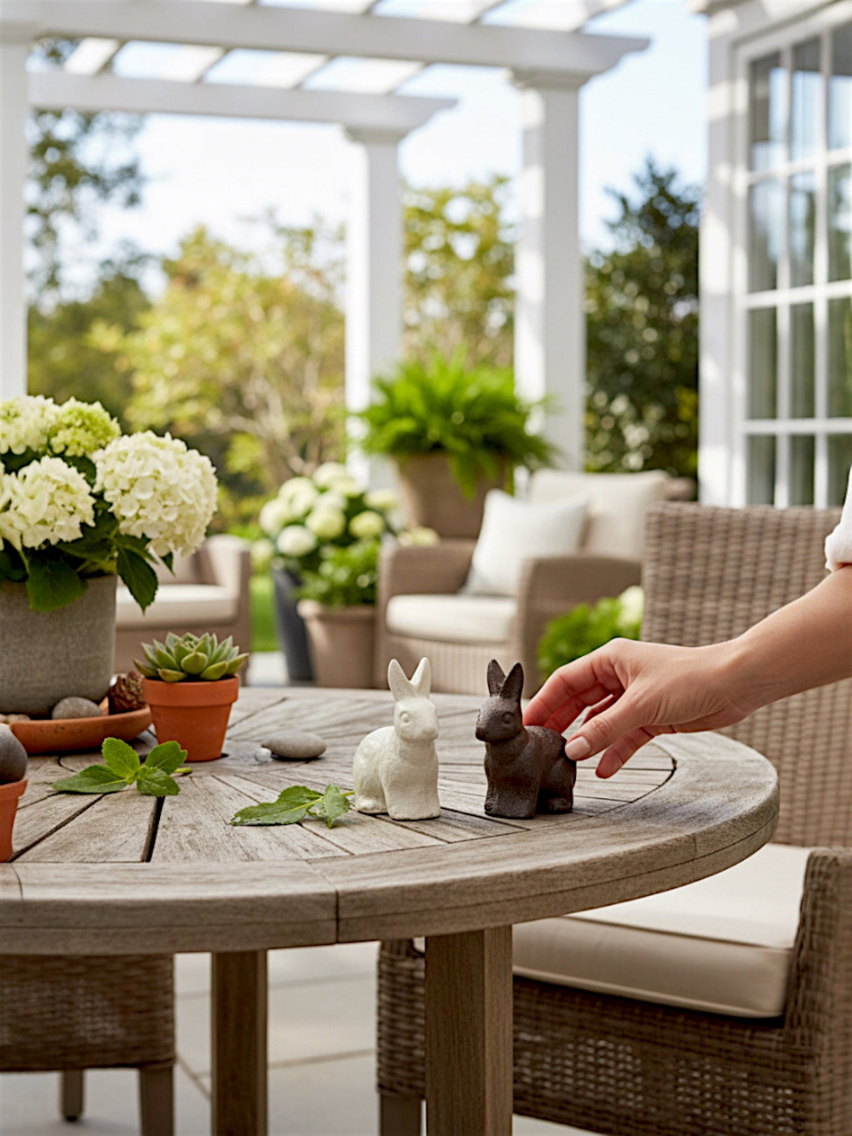 Mini Cast Iron Sitting Bunny Figurines