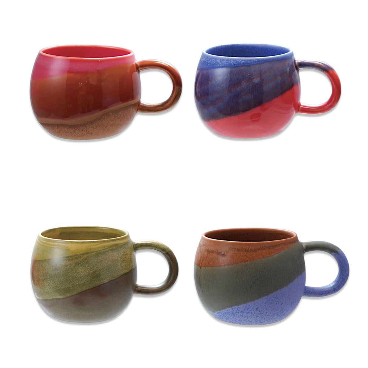 reactive glaze ceramic coffee mug 16 oz stoneware mug assorted colors