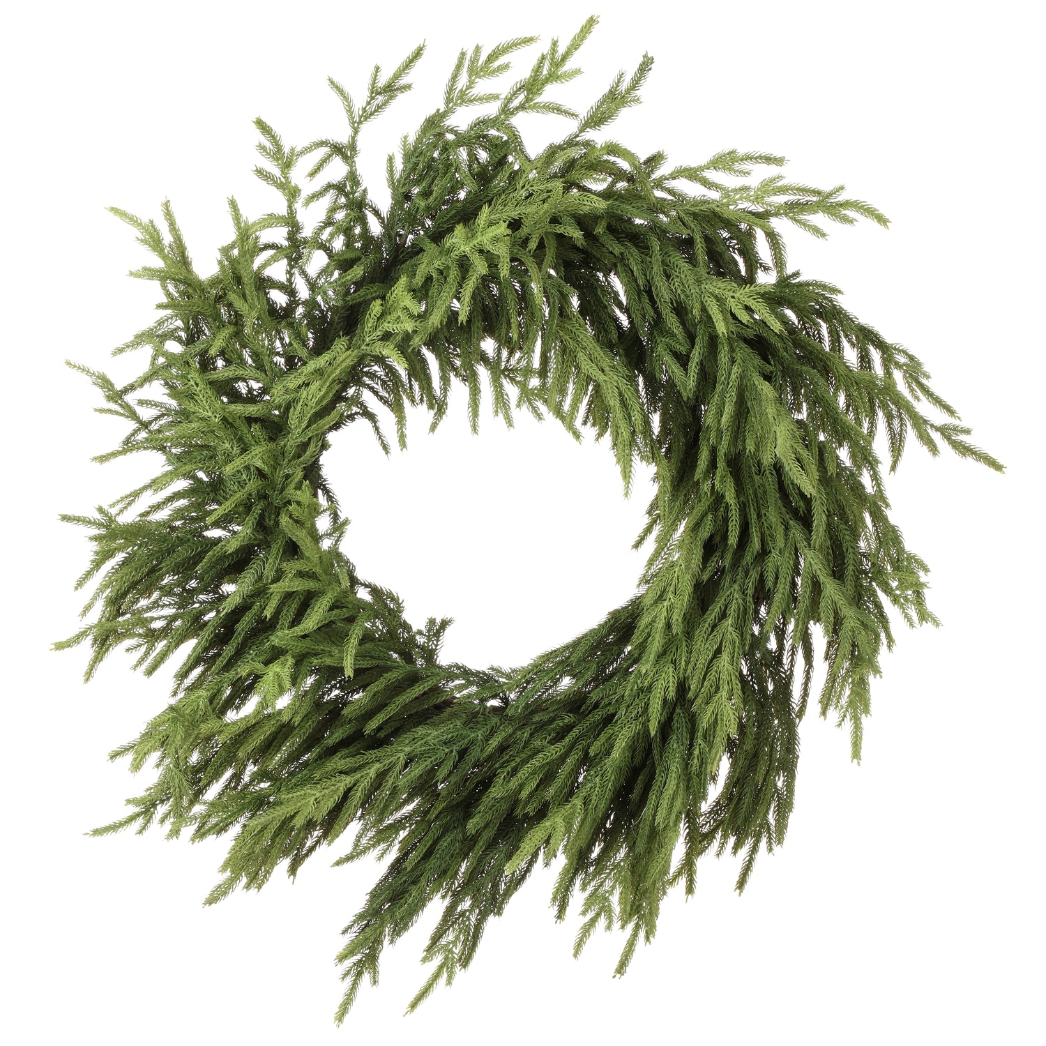 30 inch natural touch norfolk pine holiday wreath