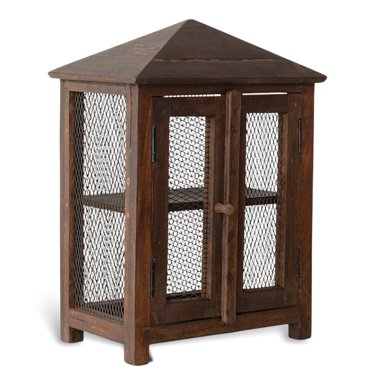 reclaimed wood cabinet with metal mesh doors rustic farmhouse storage