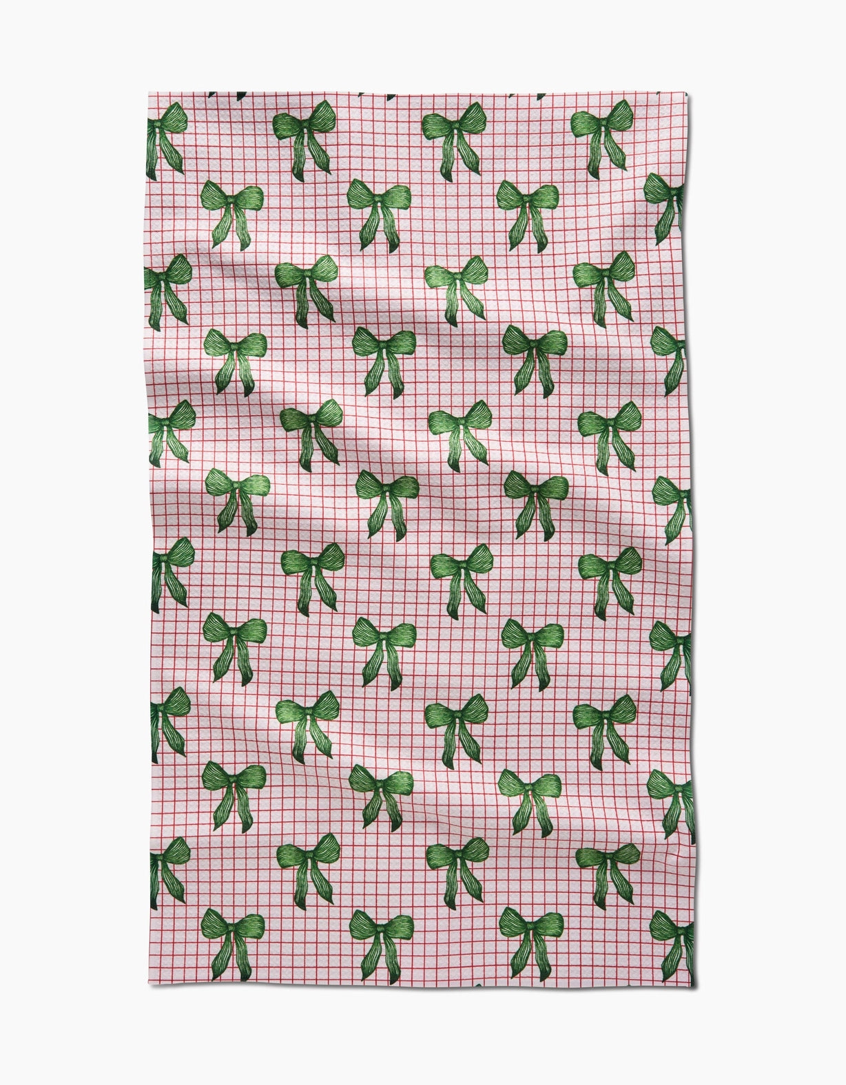Christmas bow geometry tea towel