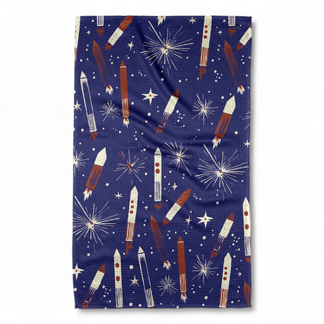 fireworks americana geometry tea towel