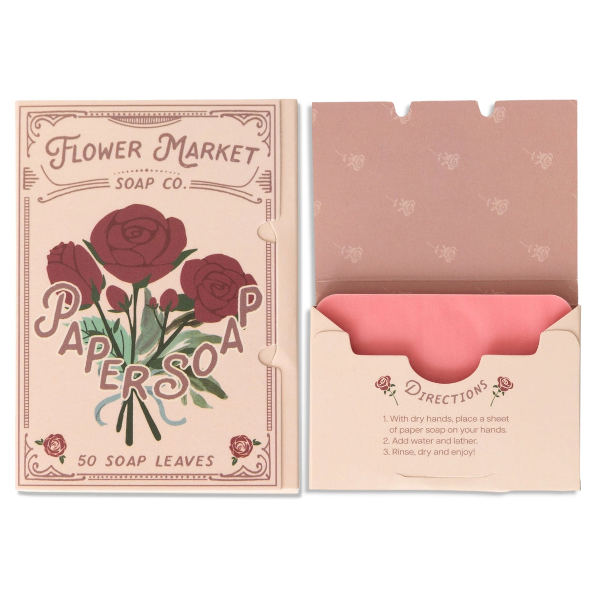 rose scented paper soap sheets travel handwashing leaves portable hand soap booklet