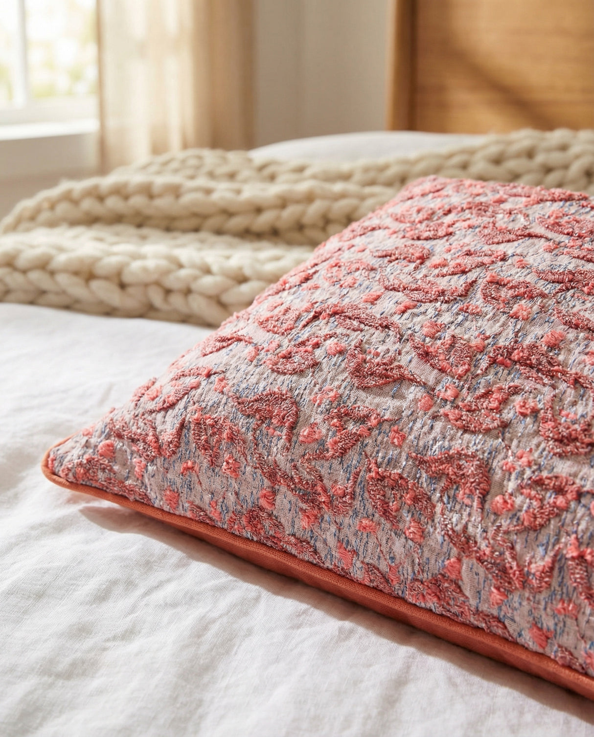 Textured Woven Pattern Lumbar Pillow