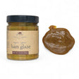 Jar of sugar and spice ham glaze with brown sugar, mustard seed, and hickory smoke, 10 oz