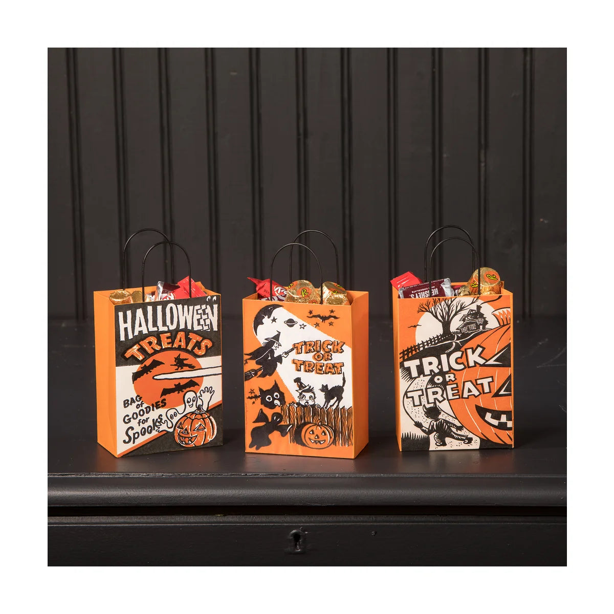 Retro Halloween Metal Treat Bags