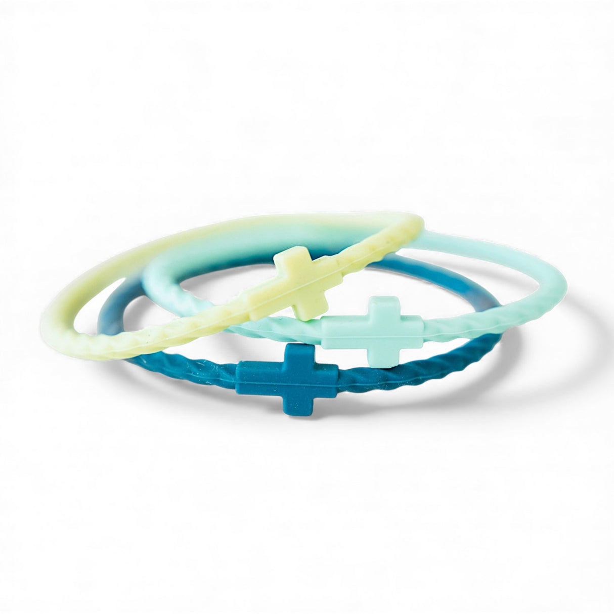 Salt & Surf Infinity Cross Silicone Bracelet Set