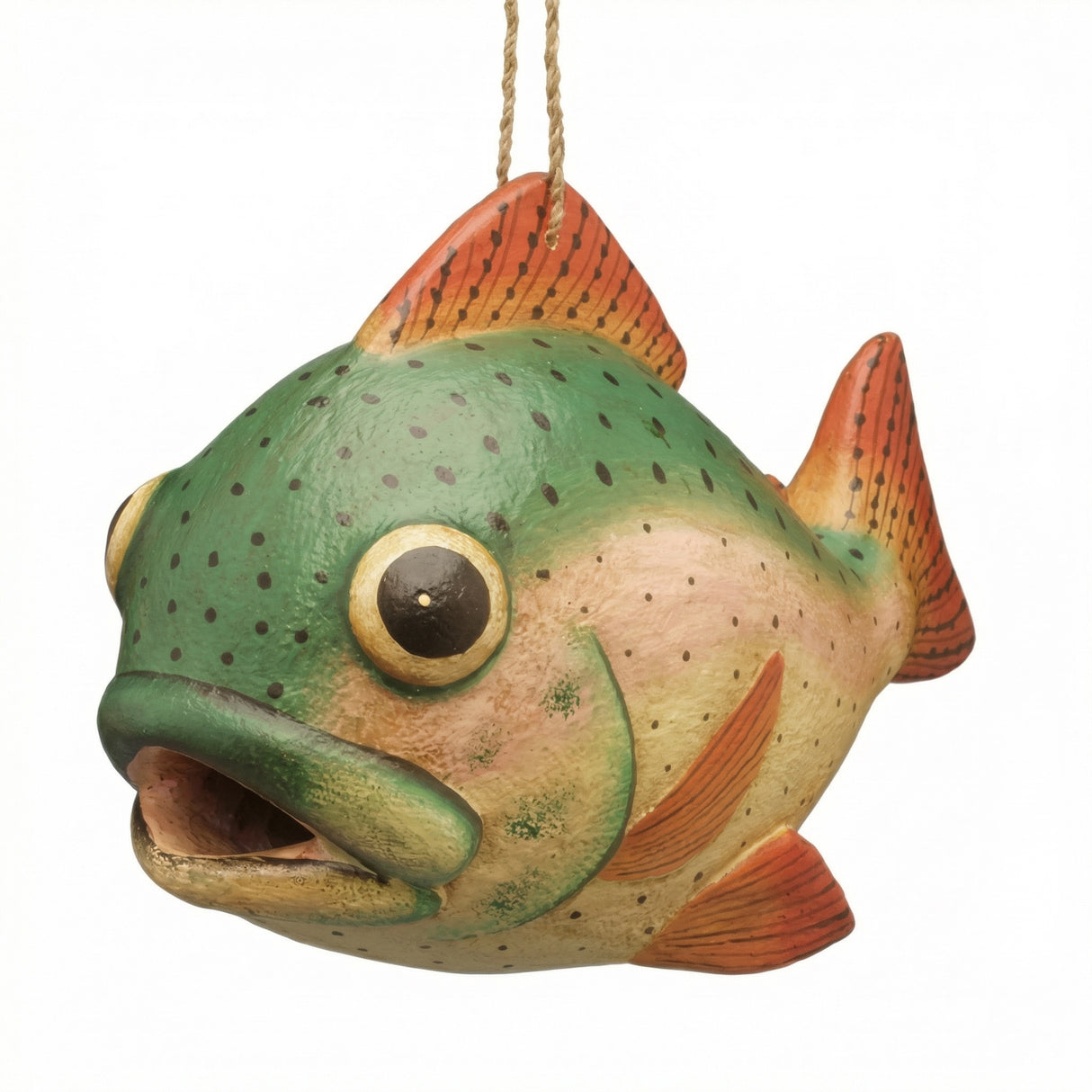 trout fish wooden birdhouse hand painted hanging garden bird house decor