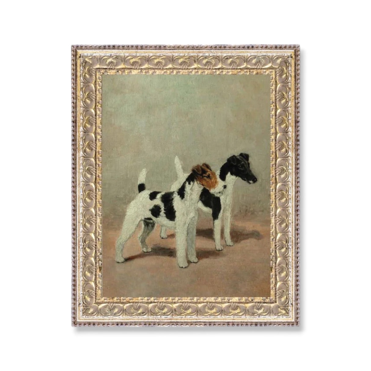 two fox terriers wall art framed vintage dog print traditional decor by petal lane home