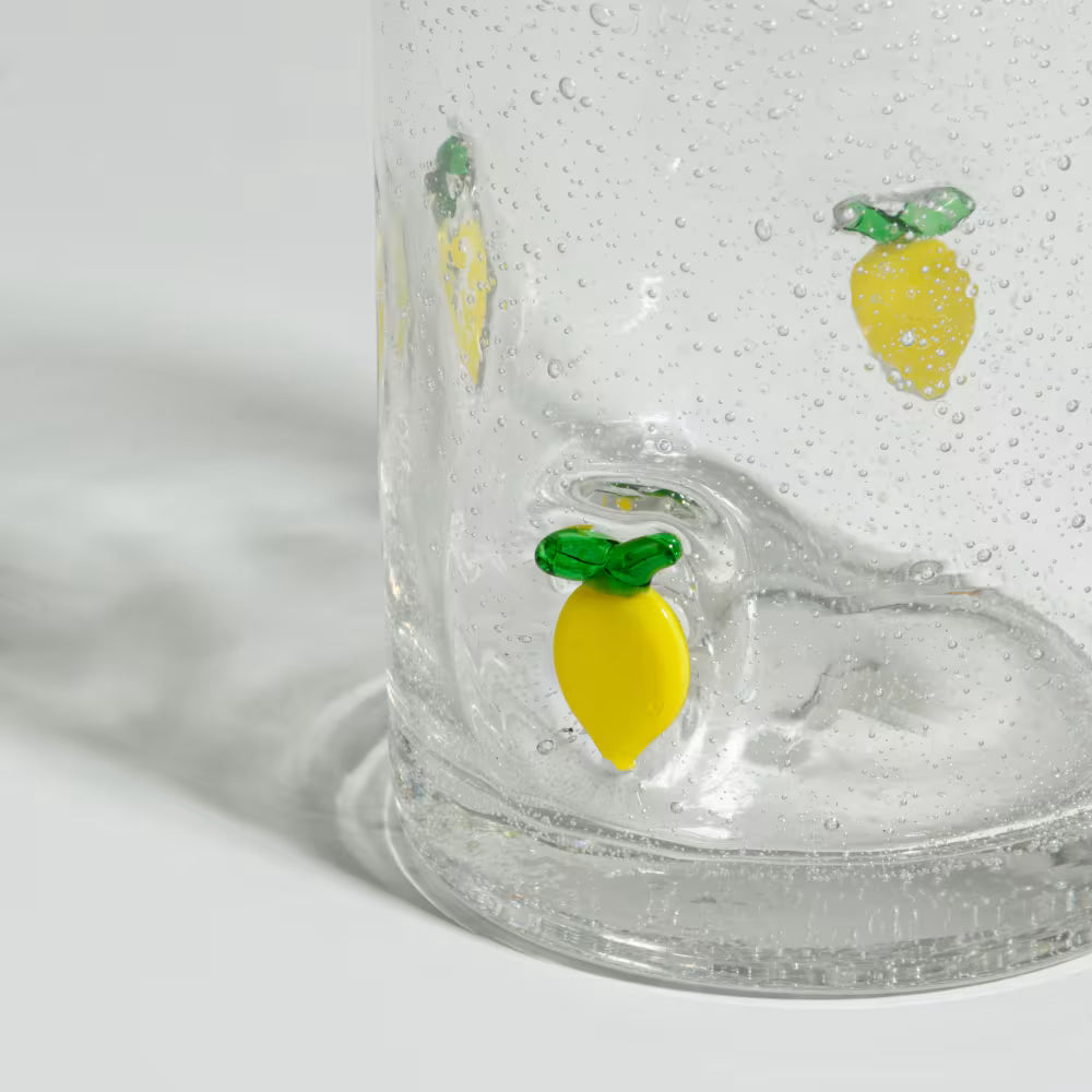 Lemon Icon Bubble Drinking Glass