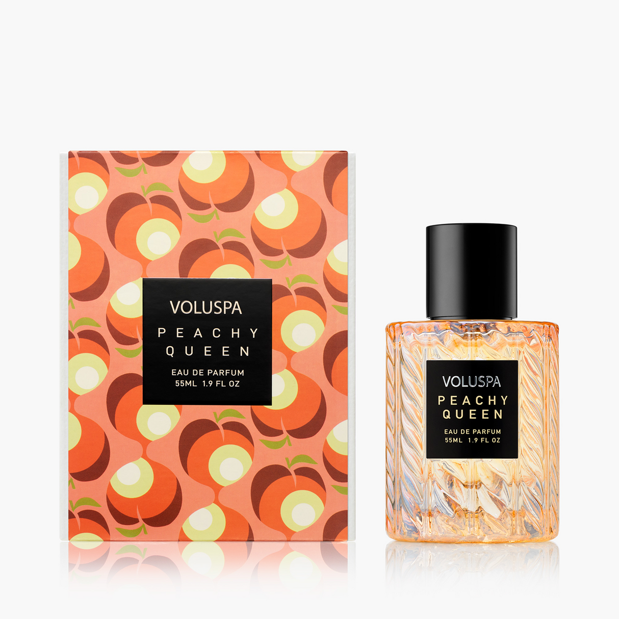 Voluspa Peachy Queen 55 mL Eau de Parfum bottle and packaging