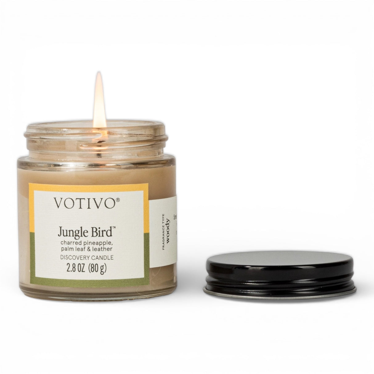 Votivo Jungle Bird candle 2.8 oz charred pineapple leather tropical smoky fragranc