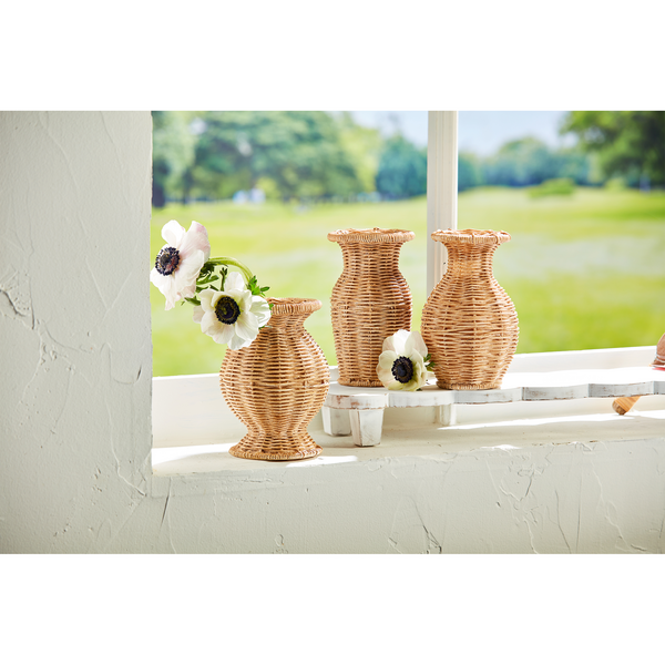 Basket-Weave Resin Wicker Texture Vase | 3 Styles
