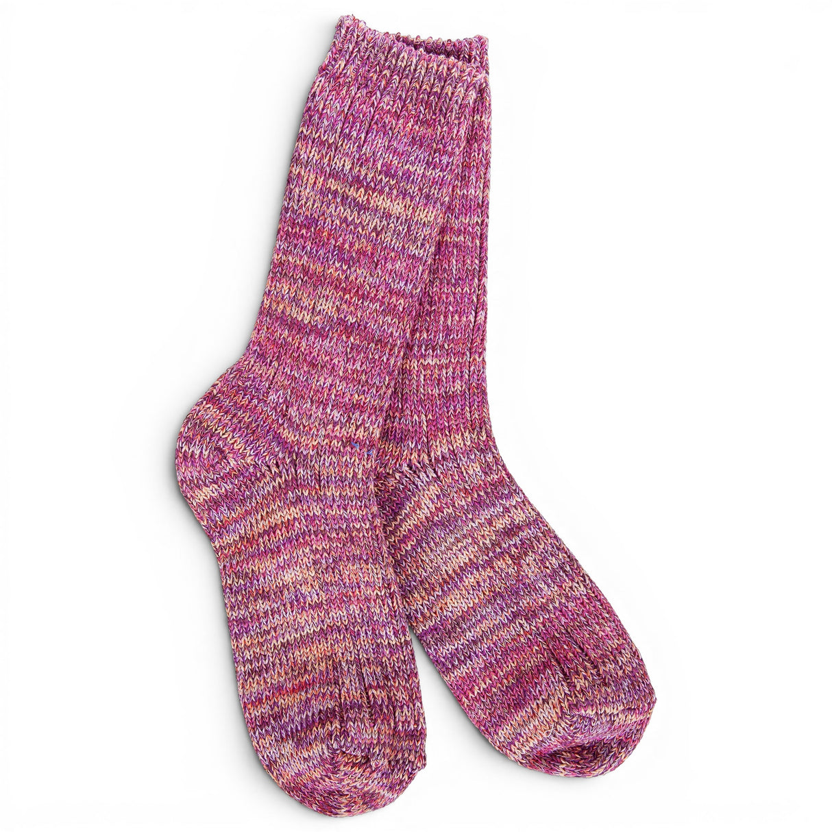 World's Softest Socks Weekend Missoni Crew Socks in Moonstone pink purple marled knit for women.