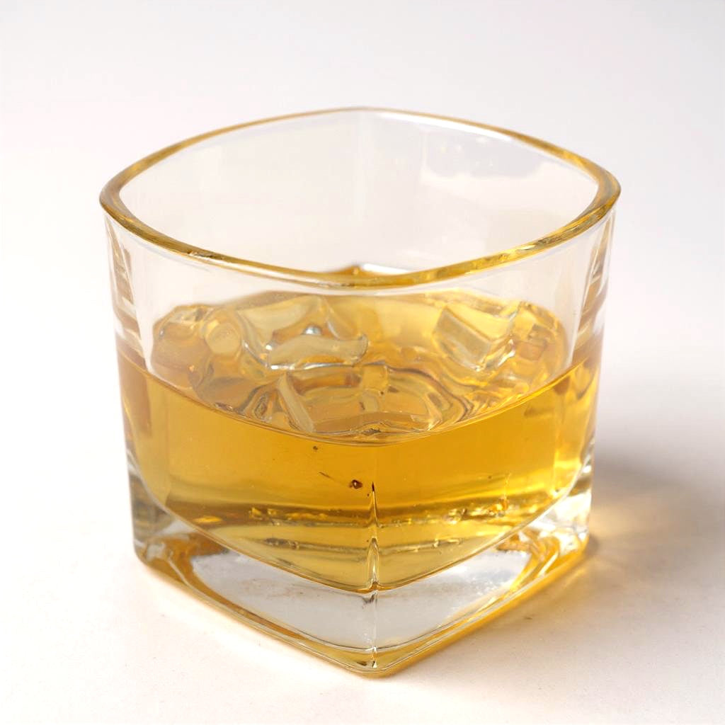 Realistic Fake Scotch Whiskey Glass with Ice