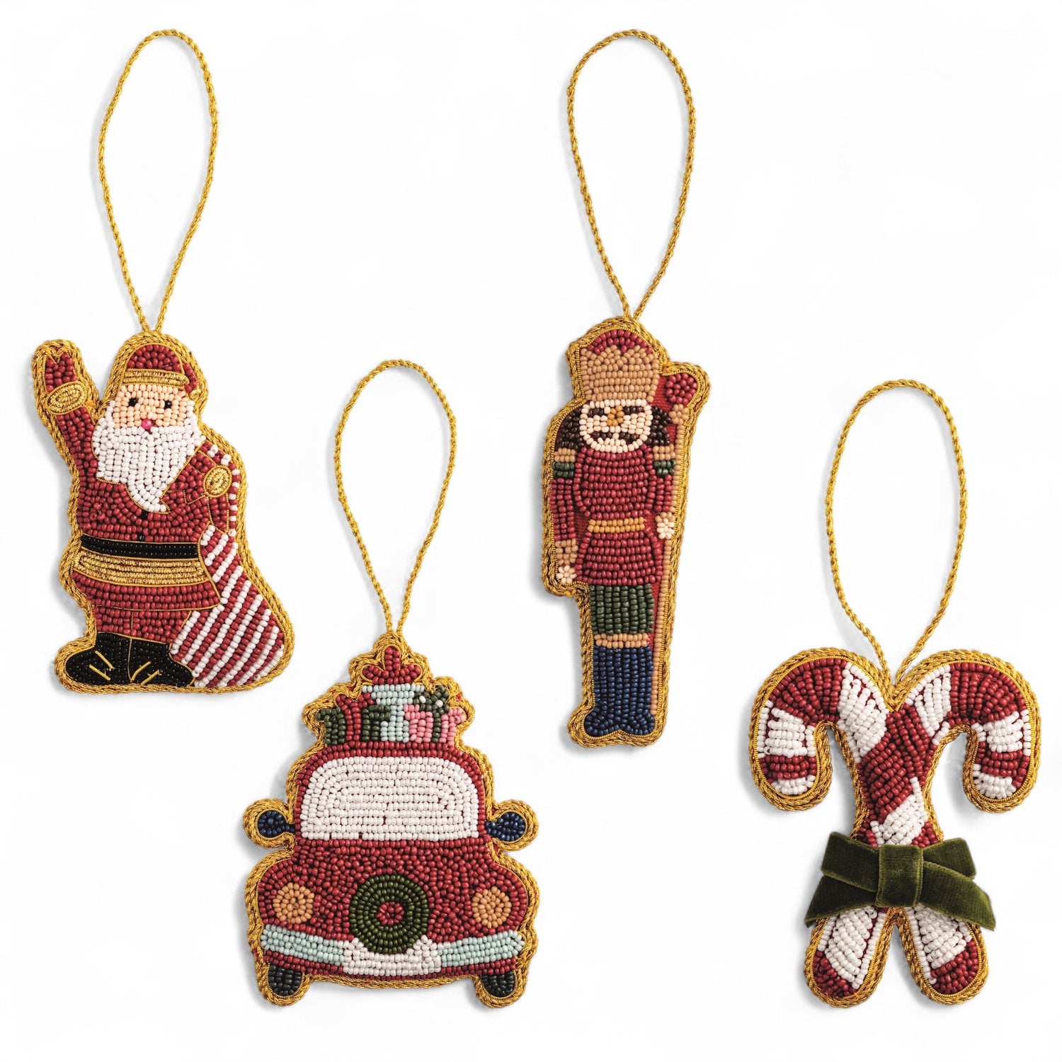 Beaded Holiday Ornaments | 4 Styles