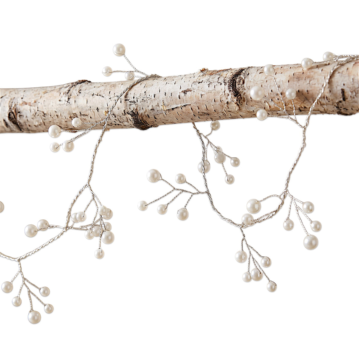 white pearl and wire Christmas garland strand