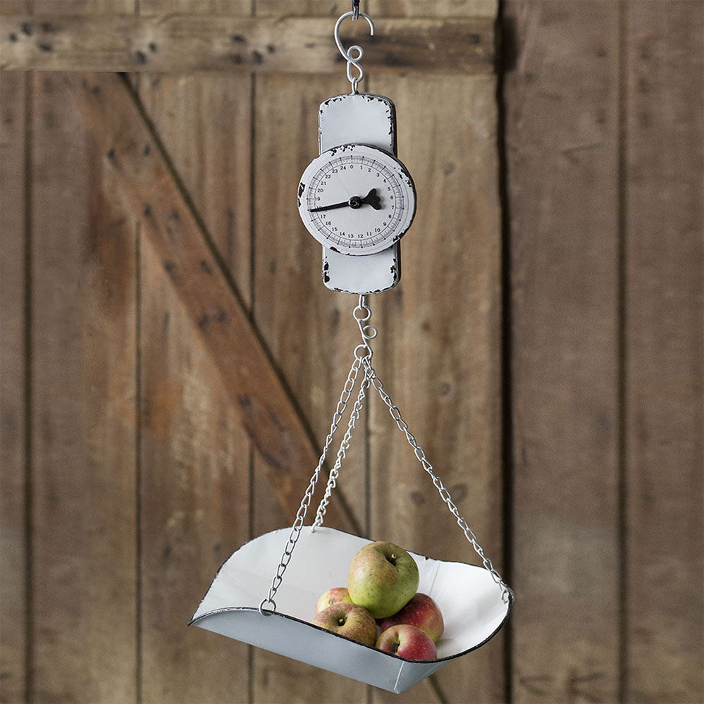 white vintage produce scale by CTW Home