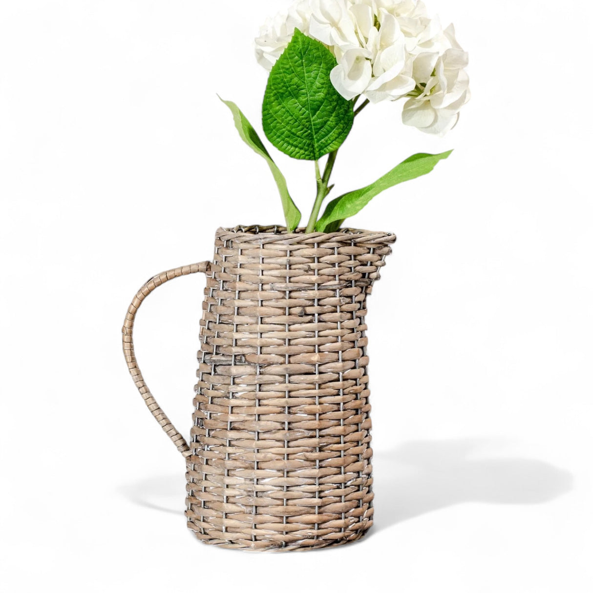 wicker willow pitcher vase