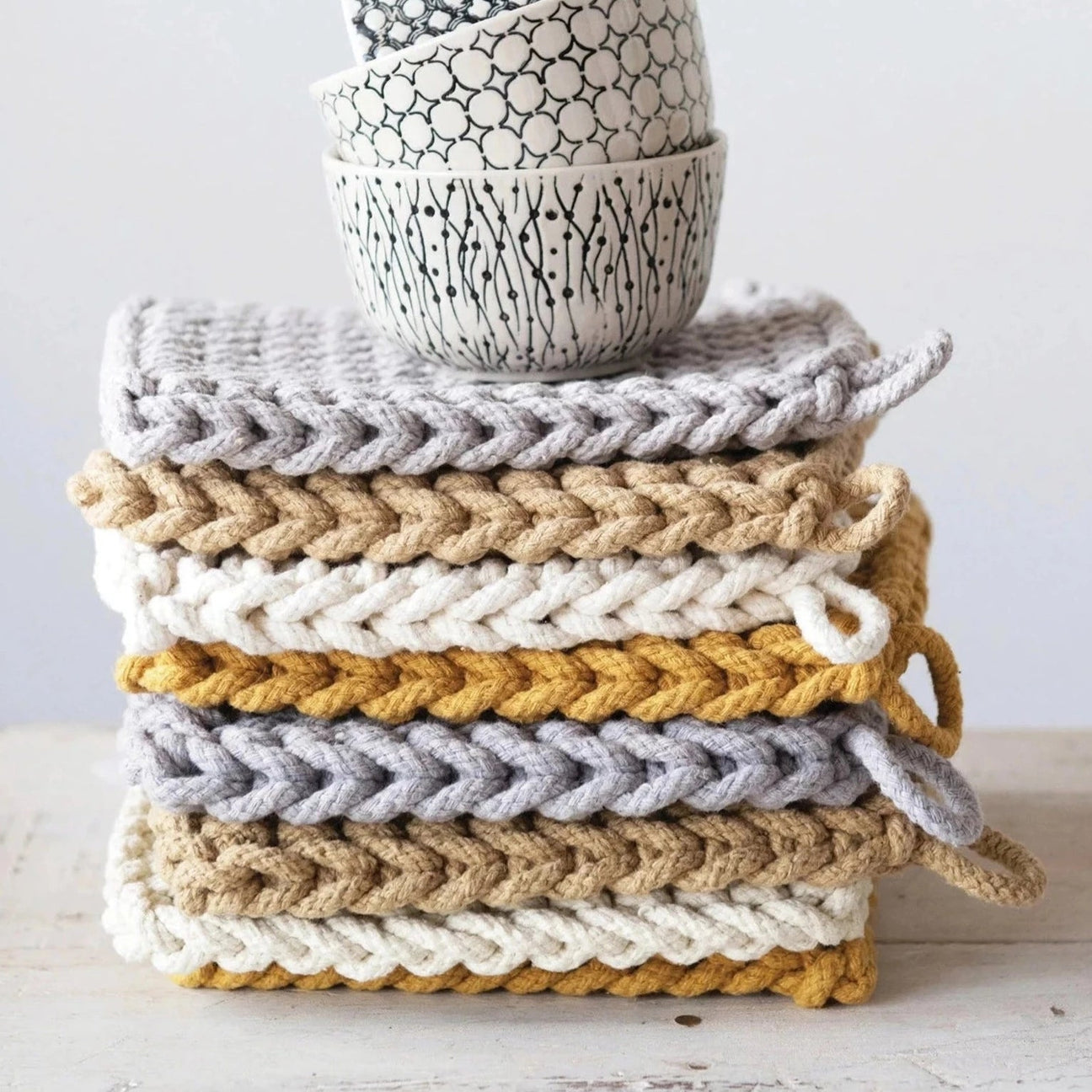 chunky knit crochet pot holders