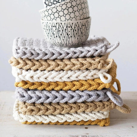 chunky knit crochet pot holders