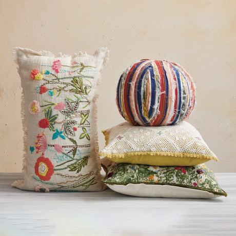 kantha and embroidery pillows