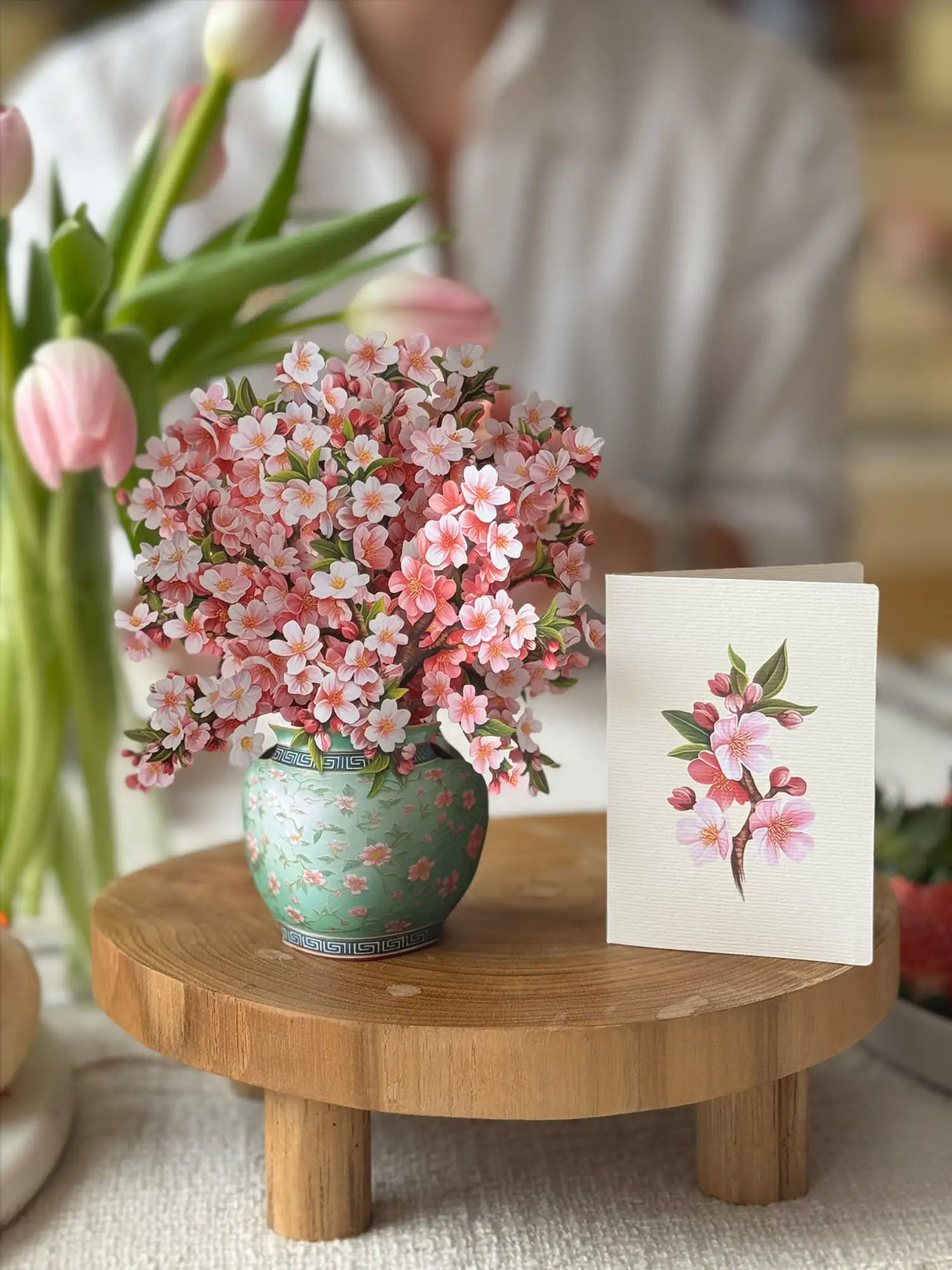 Mini Japanese Cherry Blossoms Pop-Up Card | FreshCut Paper