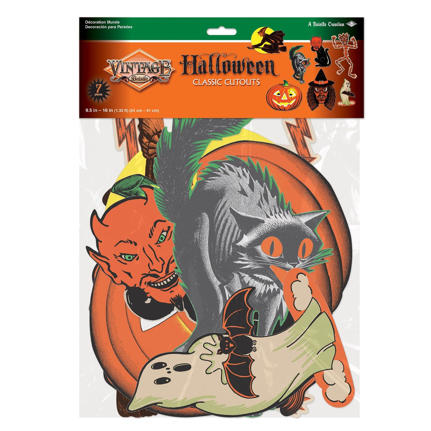 Beistle Retro Halloween Classic Cardboard Cutouts