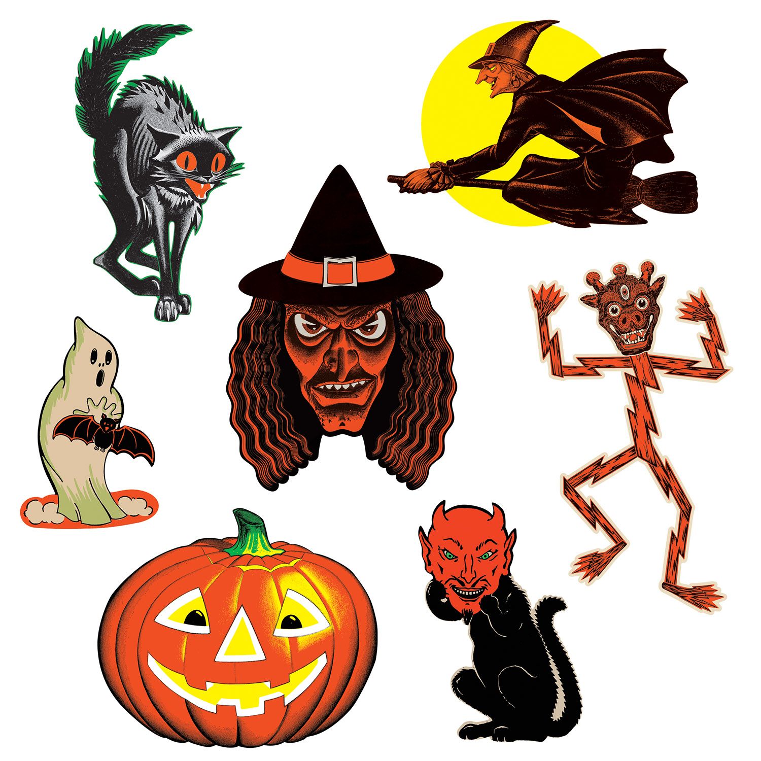 Beistle Retro Halloween Classic Cardboard Cutouts