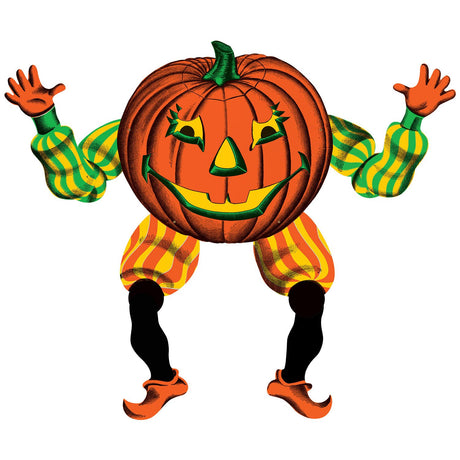 vintage goblin pumpkin jointed cardboard cutout by beistle
